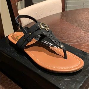 Guess Black Lemmon Sandals Sz 8